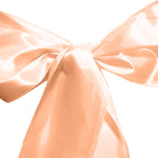 Premium Satin Chair Sash - Peach - 18cm x 274cm