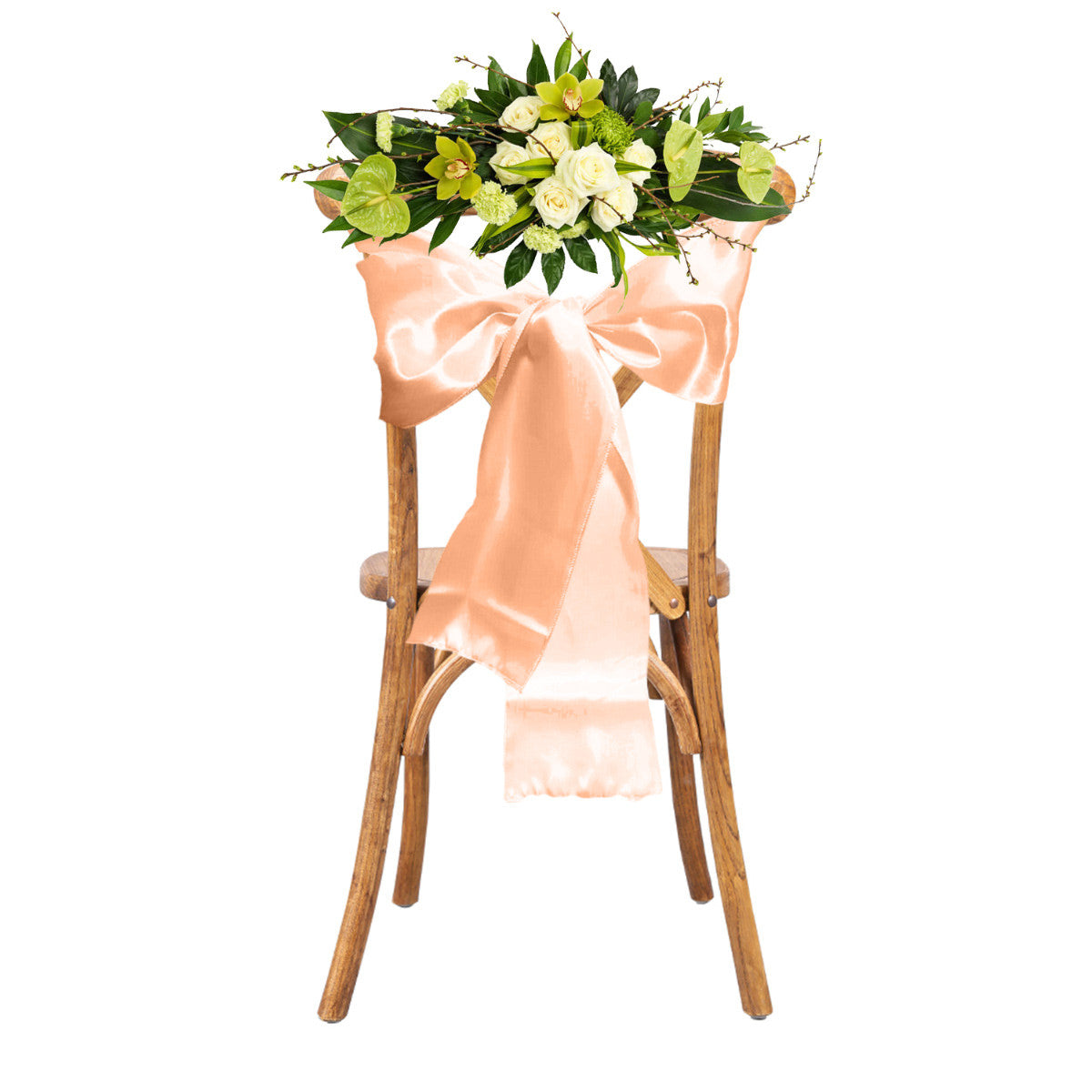 Premium Satin Chair Sash - Peach - 18cm x 274cm