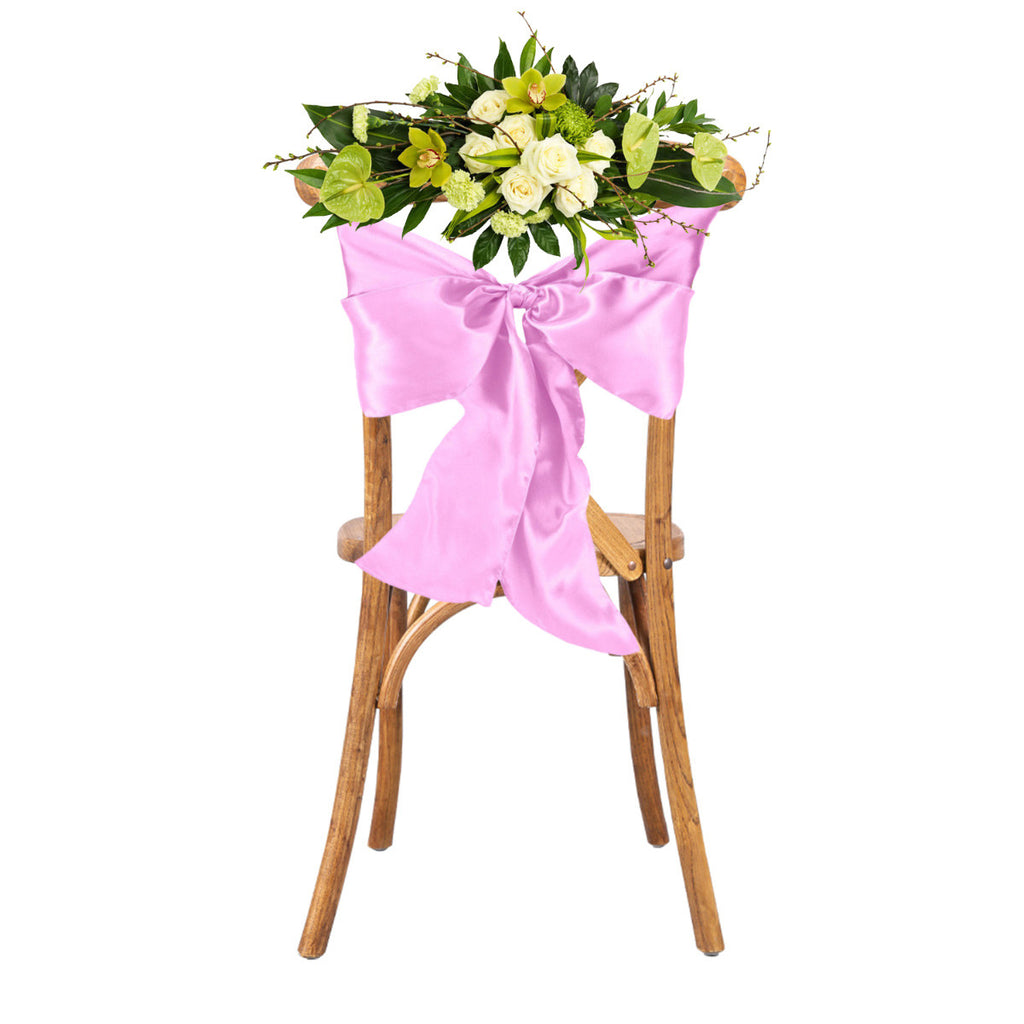 Premium Satin Chair Sash - Pale Pink - 18cm x 274cm