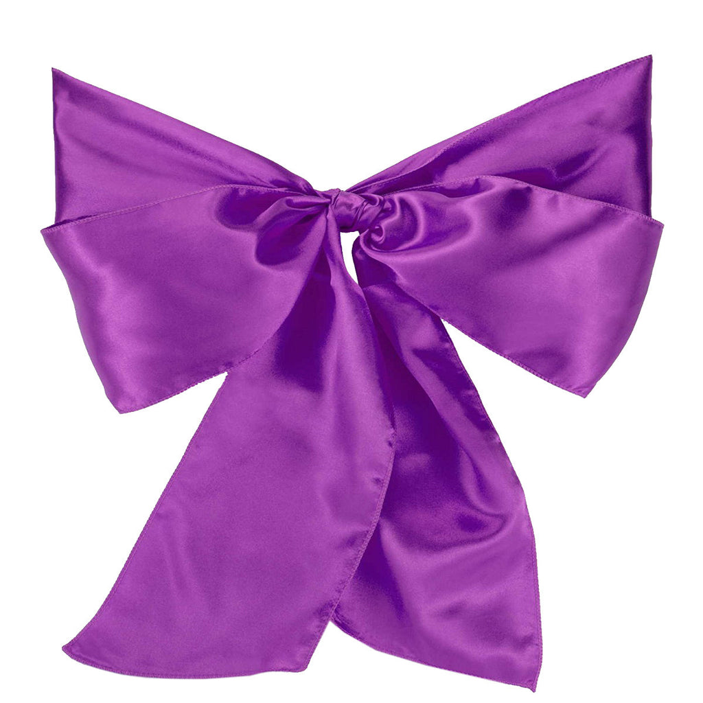 Premium Satin Chair Sash - Purple - 18cm x 274cm