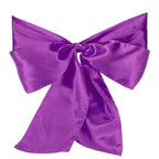 Premium Satin Chair Sash - Purple - 18cm x 274cm