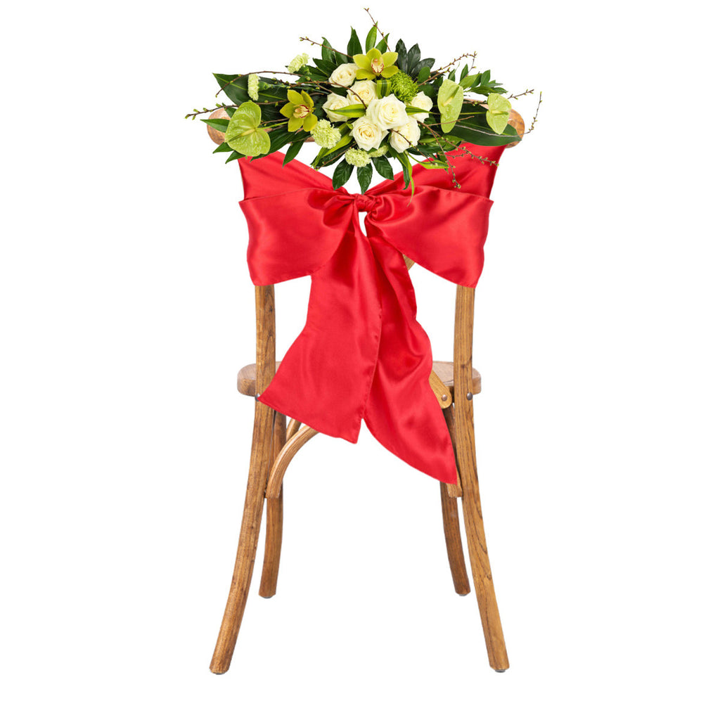 Premium Satin Chair Sash - Red - 18cm x 274cm