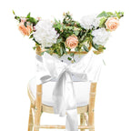 Premium Satin Chair Sash - White - 18cm x 274cm