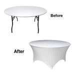 Round Spandex Tablecloth - White