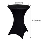 30" x 42" Round Spandex Cocktail Table Cover - Black