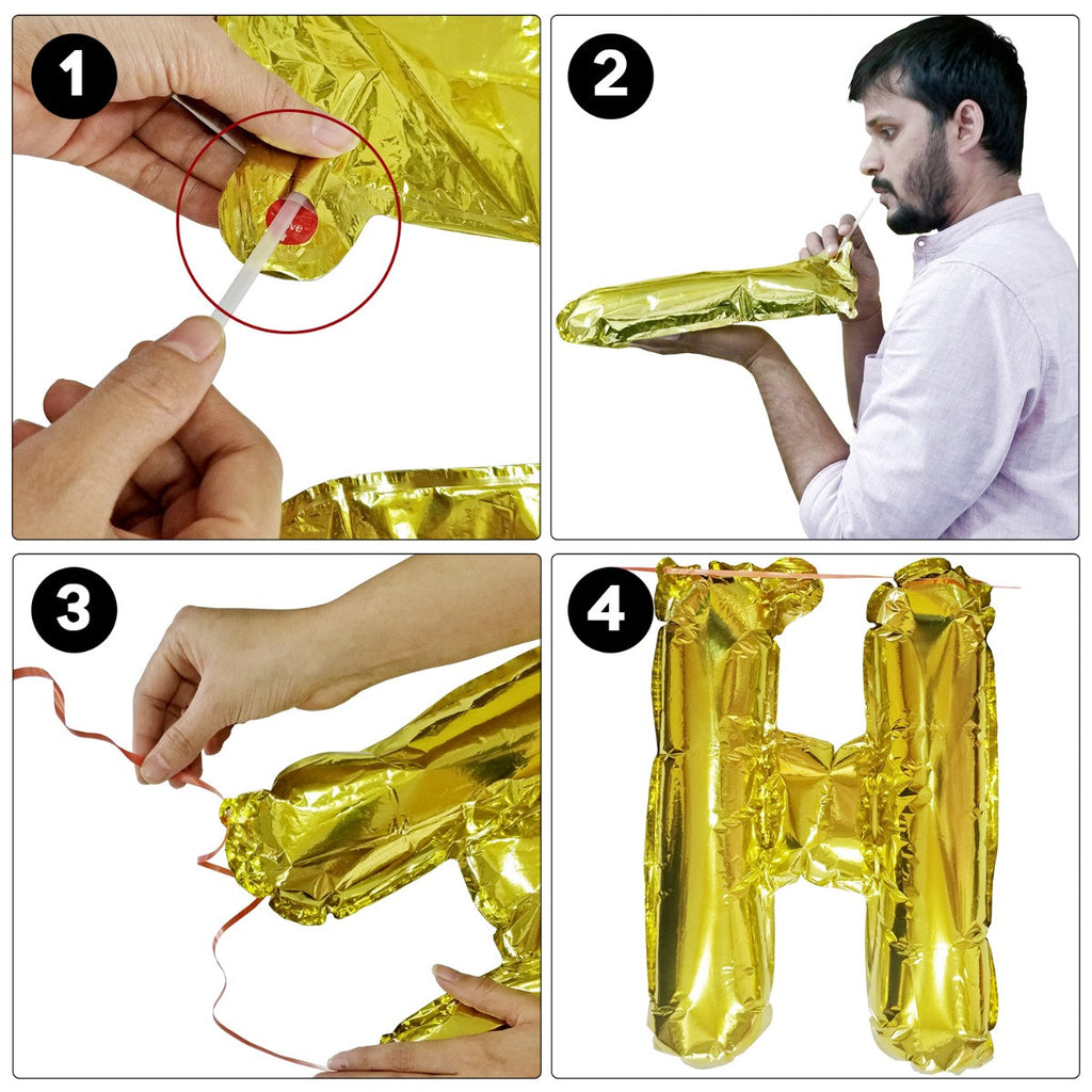 16" Foil Happy Birthday Balloons - Gold