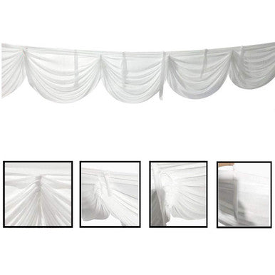 3m Ice Silk Detachable Swag for Photography Backdrop - White