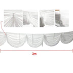 3m Ice Silk Detachable Swag for Photography Backdrop - White