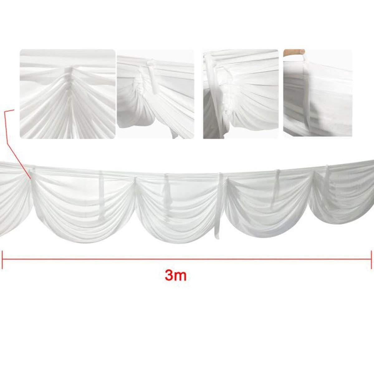 3m Ice Silk Detachable Swag for Photography Backdrop - White