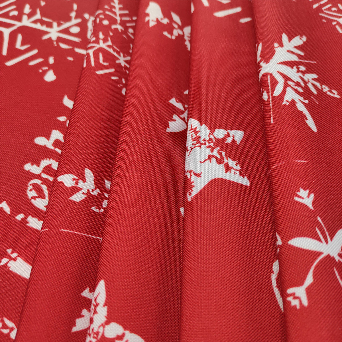 60" x 84" Rectangle Christmas Snowflakes & Stars Print Polyester Wipe Clean Tablecloth - Red