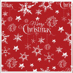 70" Round Christmas Snowflakes & Stars Print Polyester Wipe Clean Tablecloth - Red