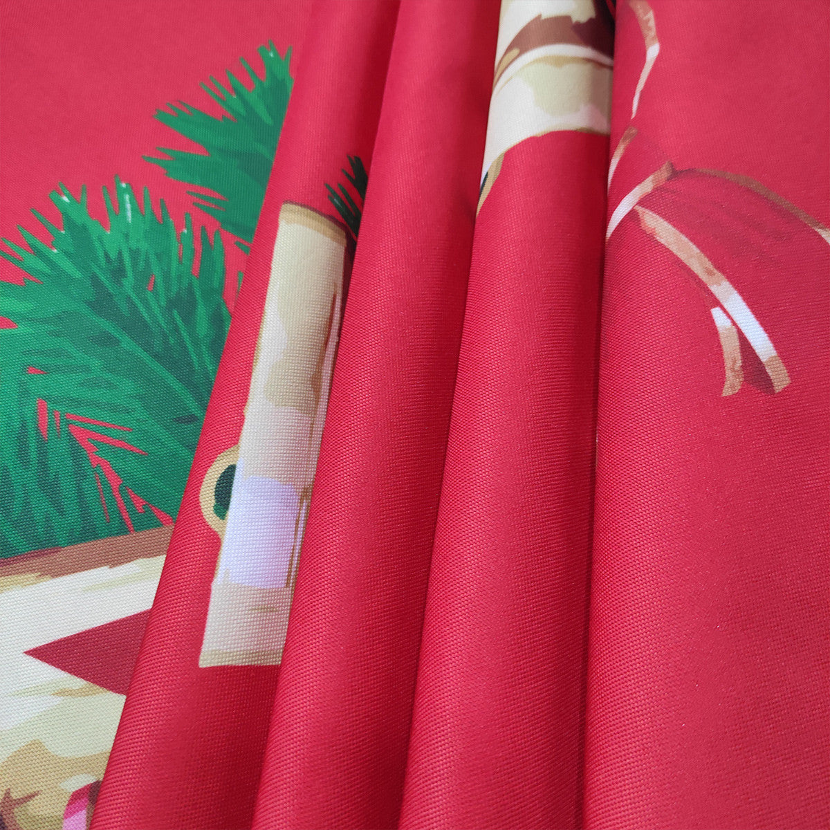 60" x 84" Rectangle Christmas Jingle Bells Print Polyester Wipe Clean Tablecloth