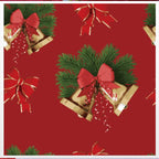 60" x 84" Rectangle Christmas Jingle Bells Print Polyester Wipe Clean Tablecloth