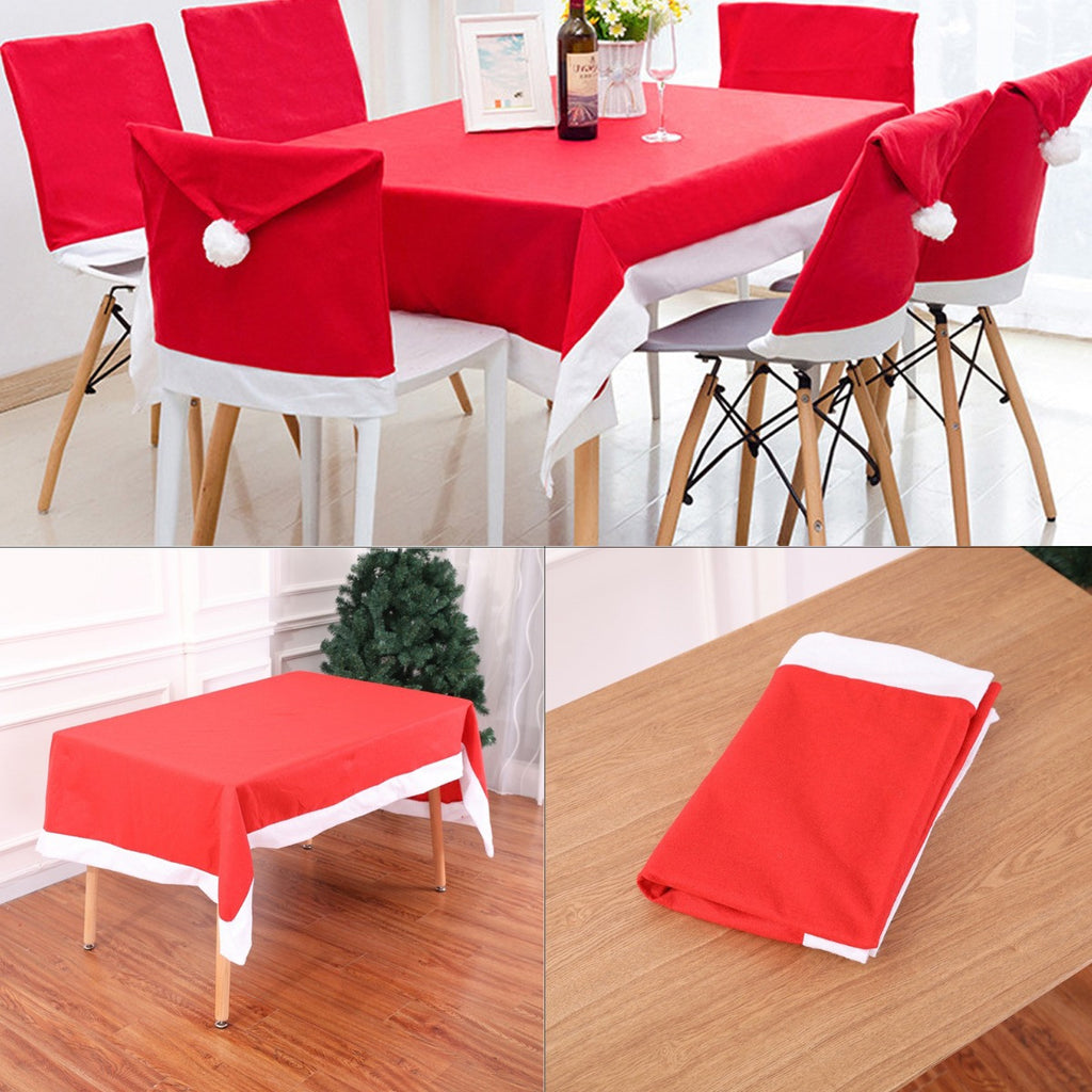52" x 70" Rectangle Felt Tablecloth - Red with White Trim