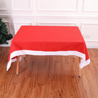 52" x 70" Rectangle Felt Tablecloth - Red with White Trim