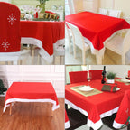 52" x 70" Rectangle Felt Tablecloth - Red with White Trim