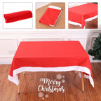 52" x 70" Rectangle Felt Tablecloth - Red with White Trim