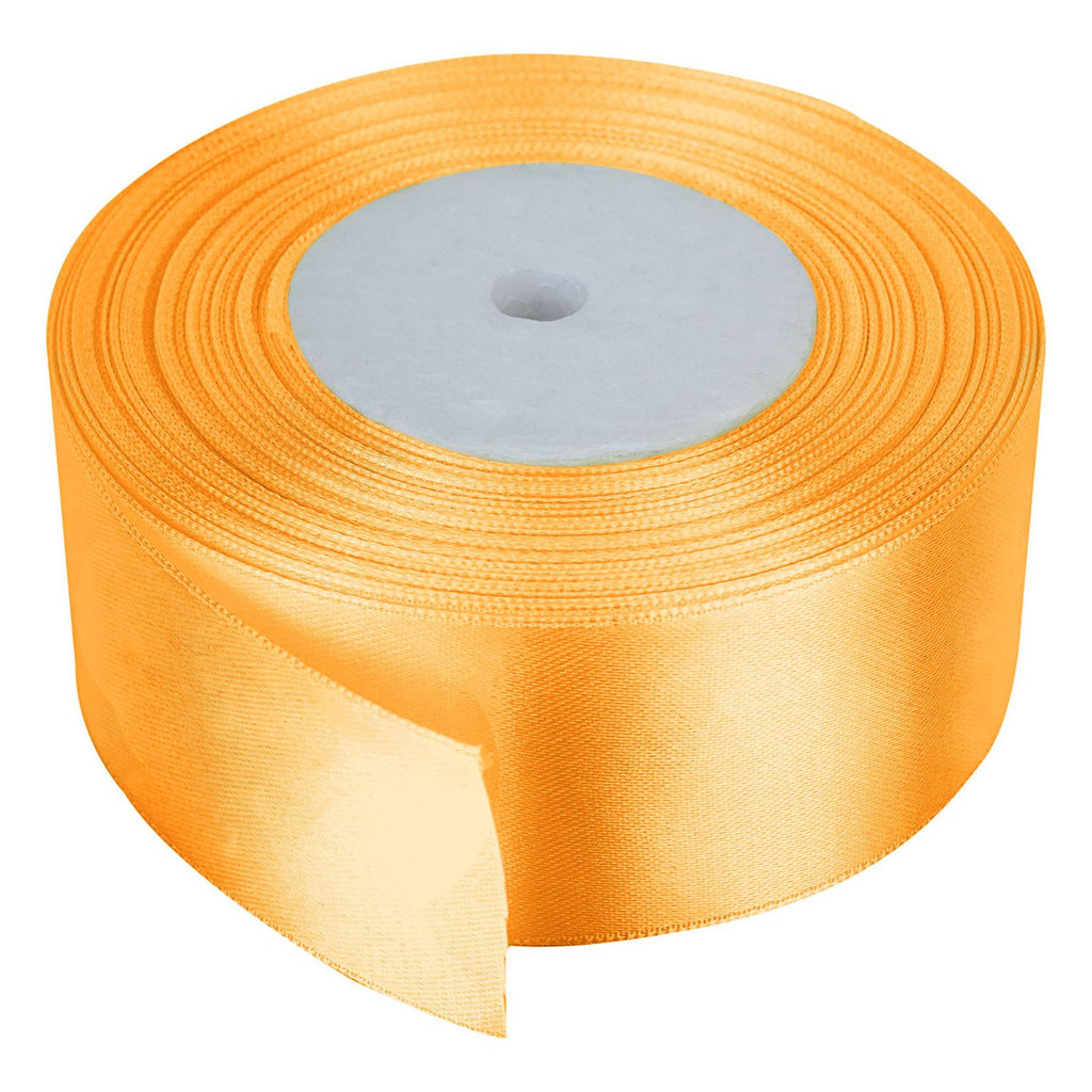 10m Double Sided Satin Ribbon - Tangerine Orange