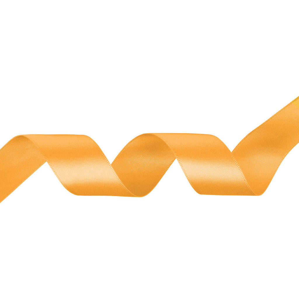25m Double Sided Satin Ribbon - Tangerine Orange