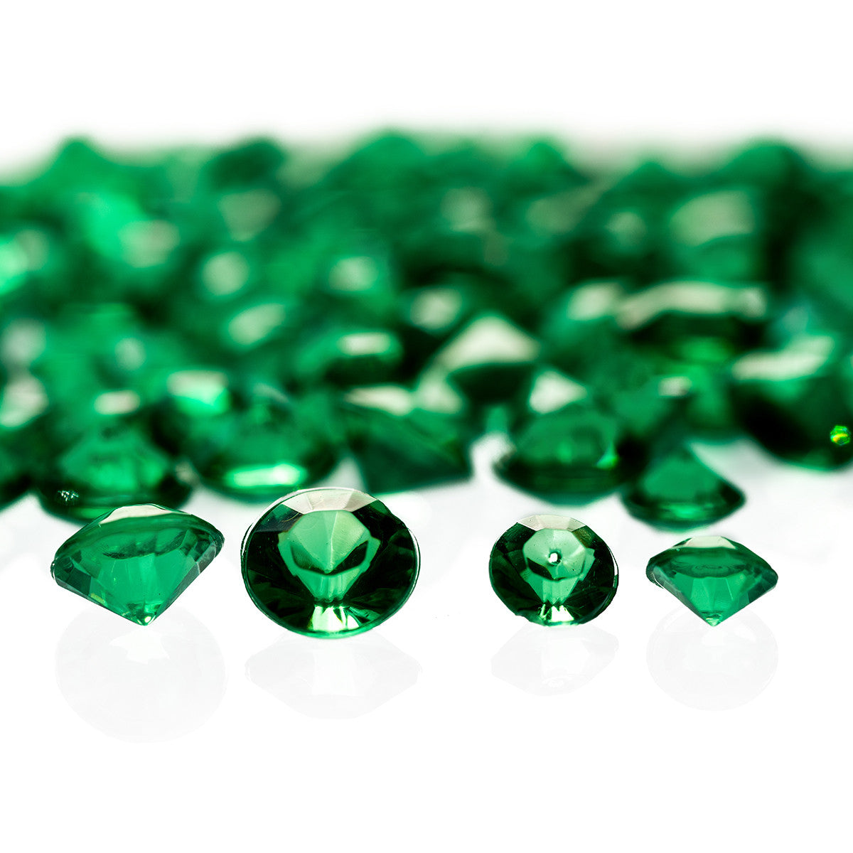 2000 Iridescent Table Scatter Acrylic Crystals, 4.5mm - Emerald Green