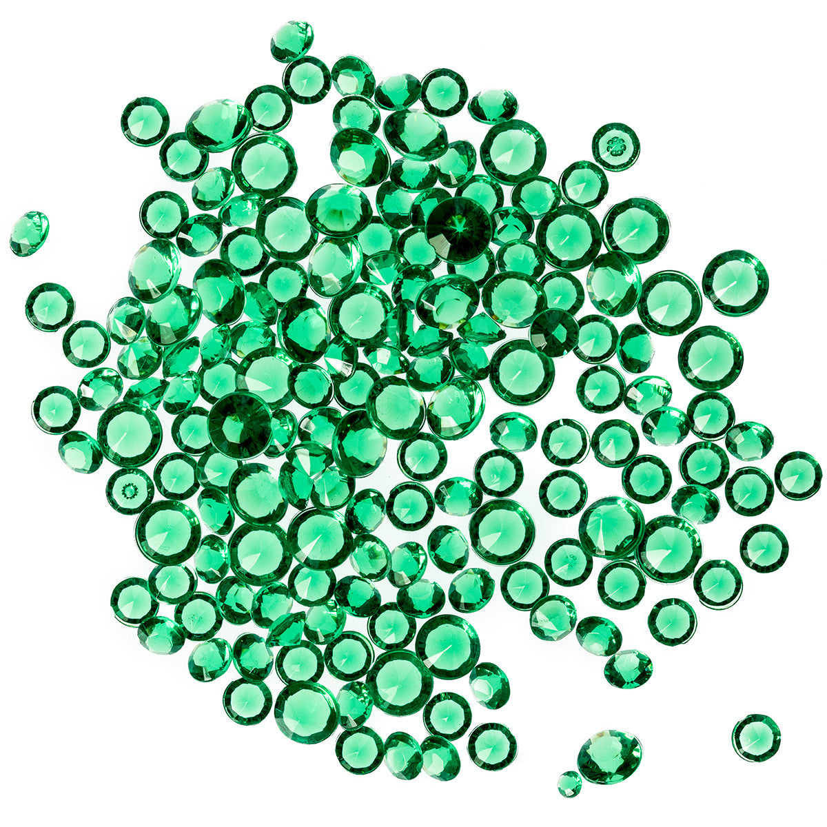 2000 Iridescent Table Scatter Acrylic Crystals, 4.5mm - Emerald Green