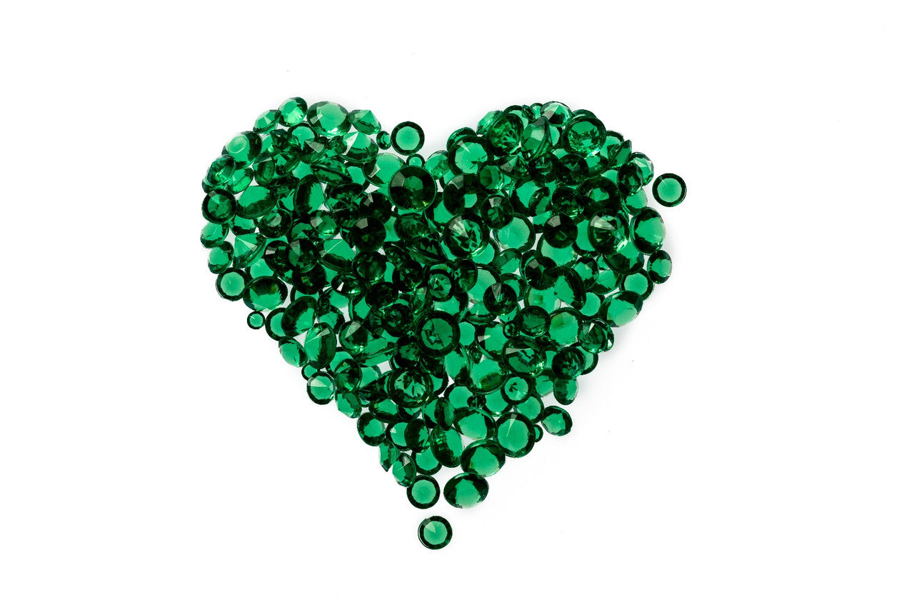 2000 Iridescent Table Scatter Acrylic Crystals, 4.5mm - Emerald Green