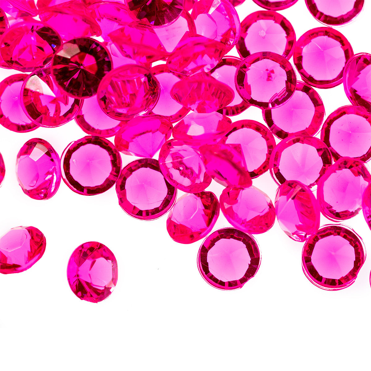 2000 Iridescent Table Scatter Acrylic Crystals, 4.5mm - Hot Pink