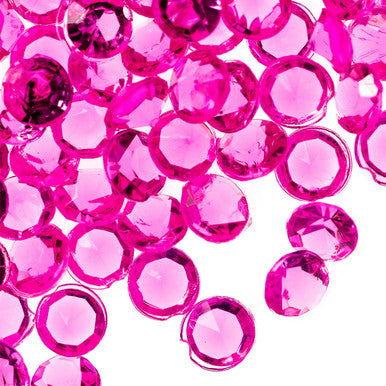 2000 Iridescent Table Scatter Acrylic Crystals, 4.5mm - Hot Pink