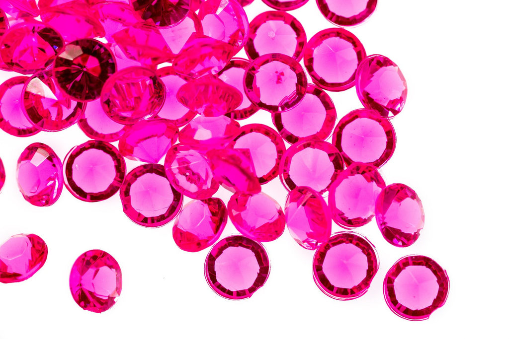 2000 Iridescent Table Scatter Acrylic Crystals, 4.5mm - Hot Pink