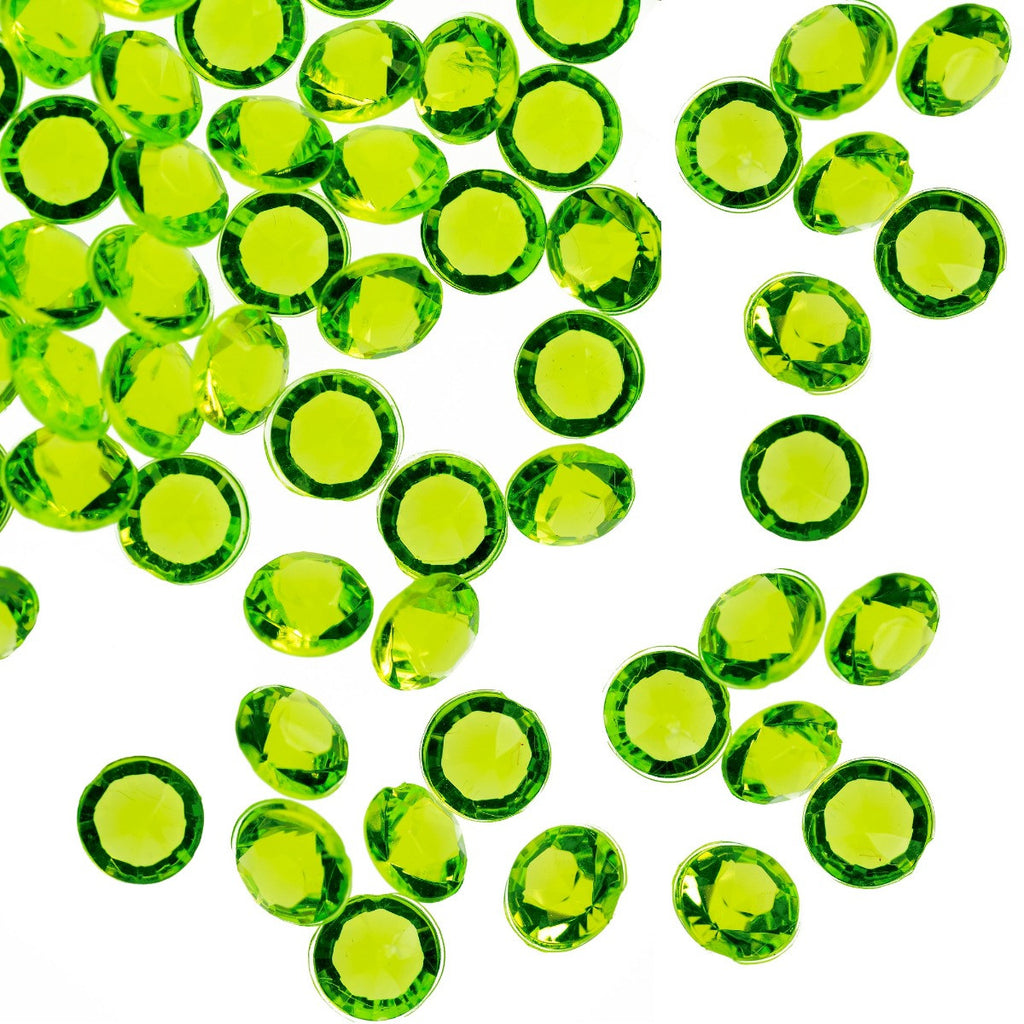 2000 Iridescent Table Scatter Acrylic Crystals, 4.5mm - Lime Green