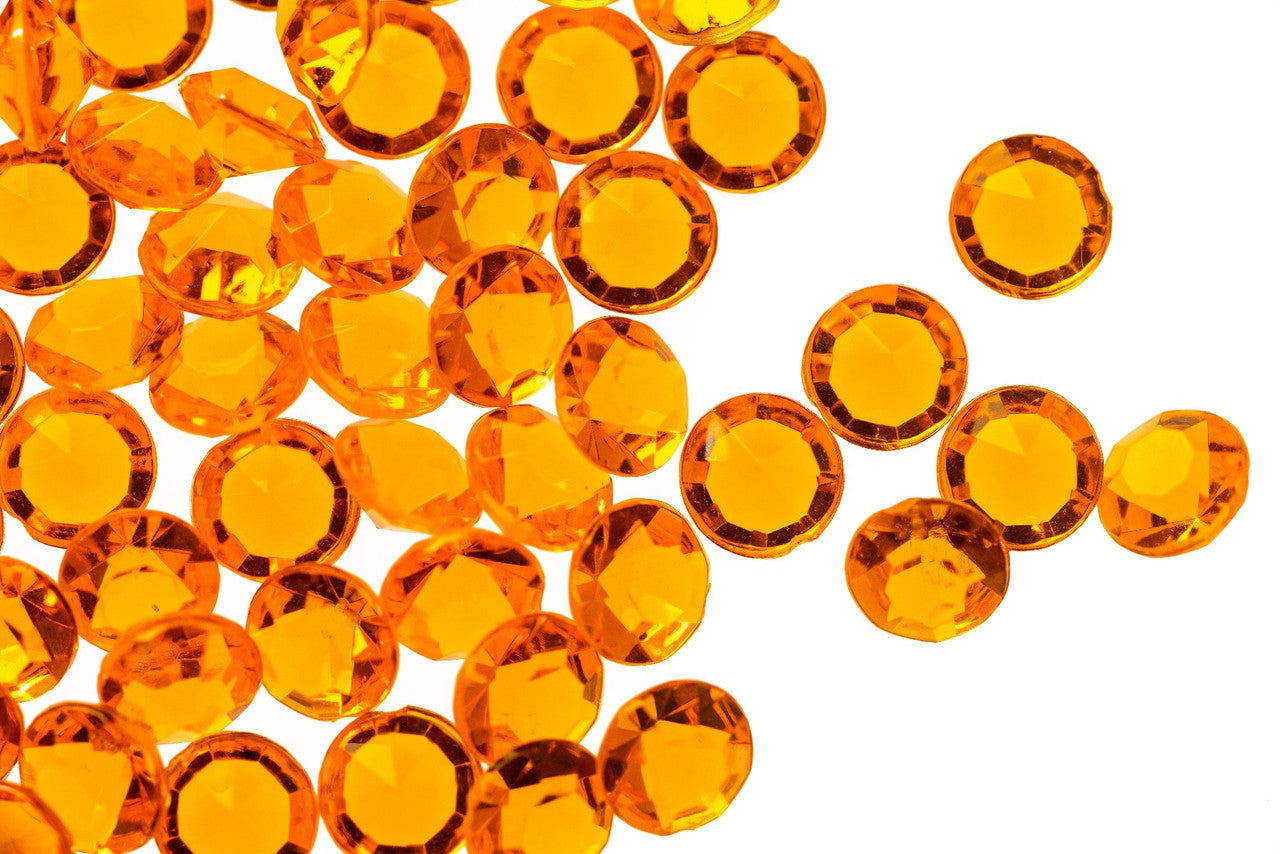 2000 Iridescent Table Scatter Acrylic Crystals, 4.5mm - Orange