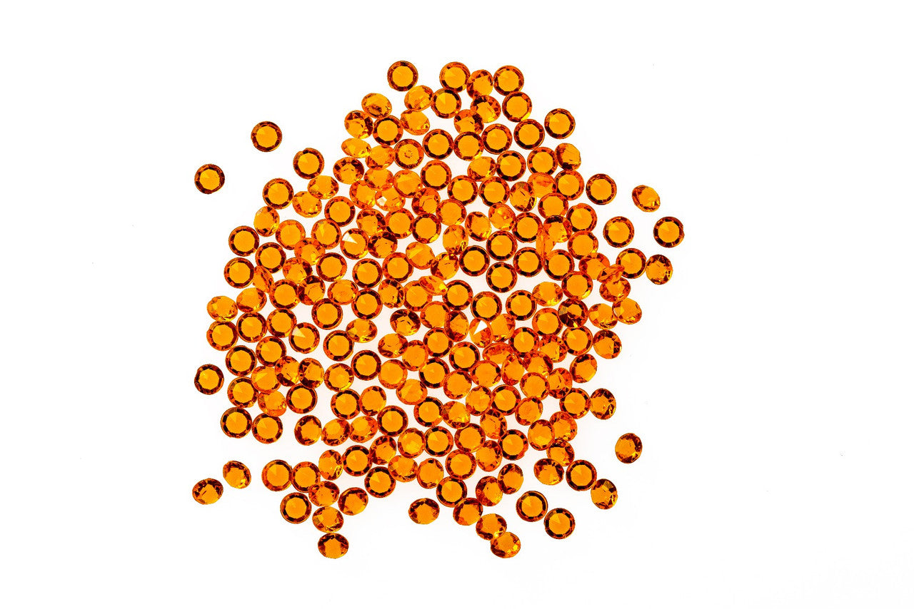 2000 Iridescent Table Scatter Acrylic Crystals, 4.5mm - Orange