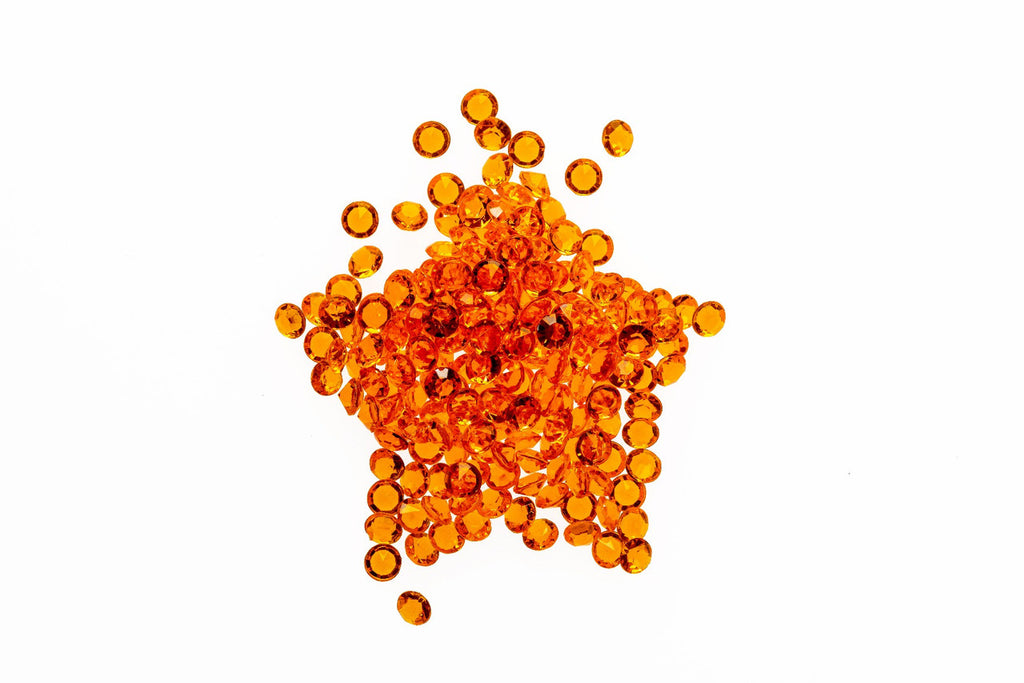 2000 Iridescent Table Scatter Acrylic Crystals, 4.5mm - Orange