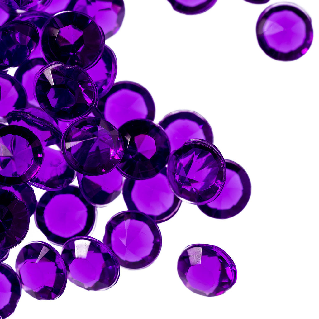 2000 Iridescent Table Scatter Acrylic Crystals, 4.5mm - Purple