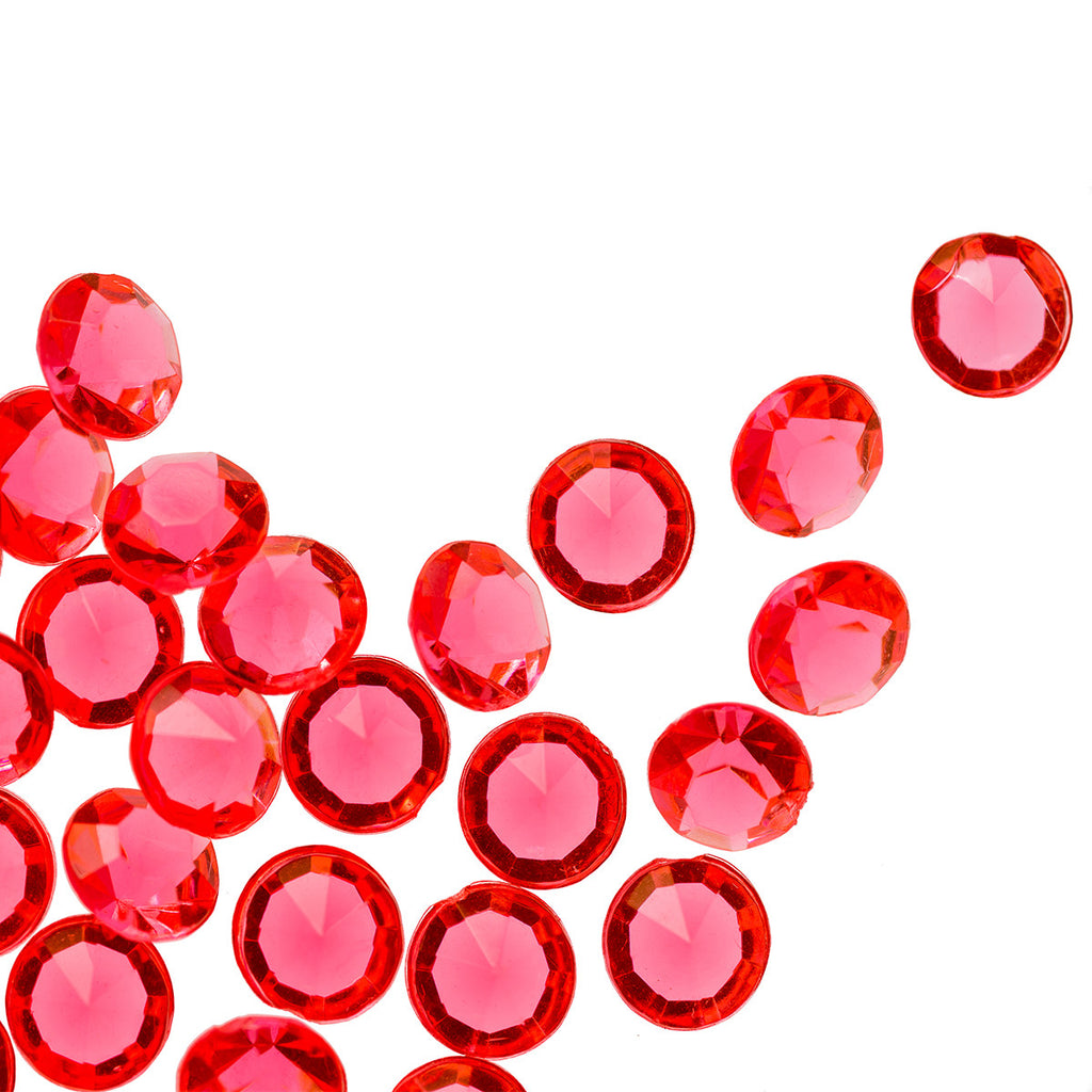 2000 Iridescent Table Scatter Acrylic Crystals, 4.5mm - Red