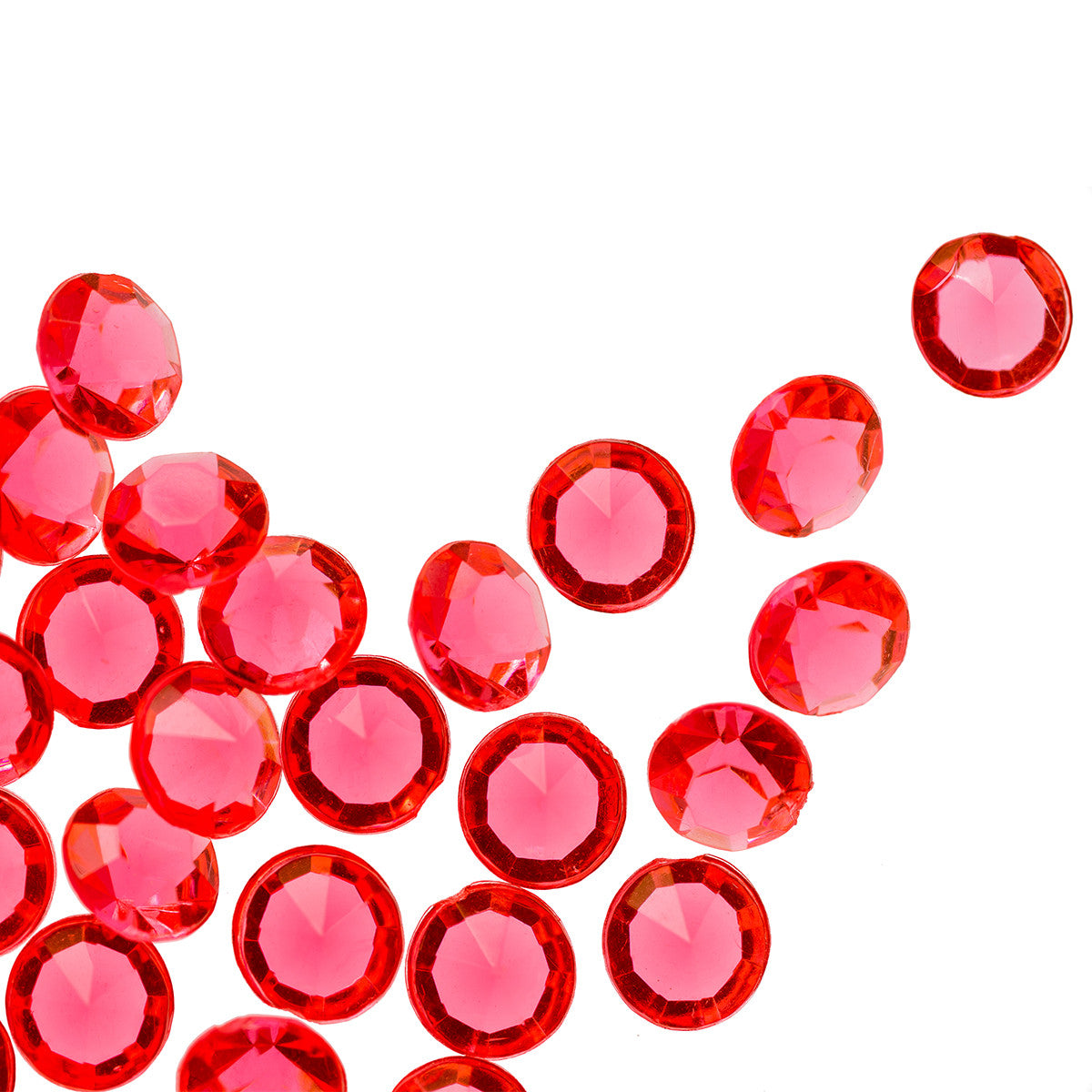 2000 Iridescent Table Scatter Acrylic Crystals, 4.5mm - Red