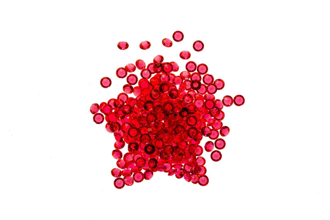 2000 Iridescent Table Scatter Acrylic Crystals, 4.5mm - Red