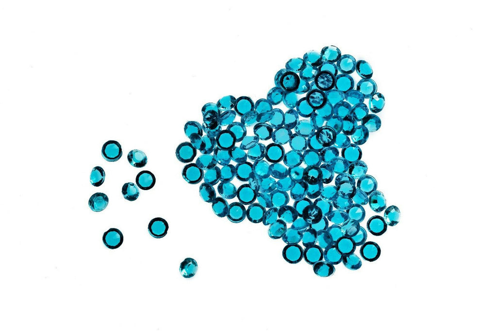 2000 Iridescent Table Scatter Acrylic Crystals, 4.5mm - Turquoise