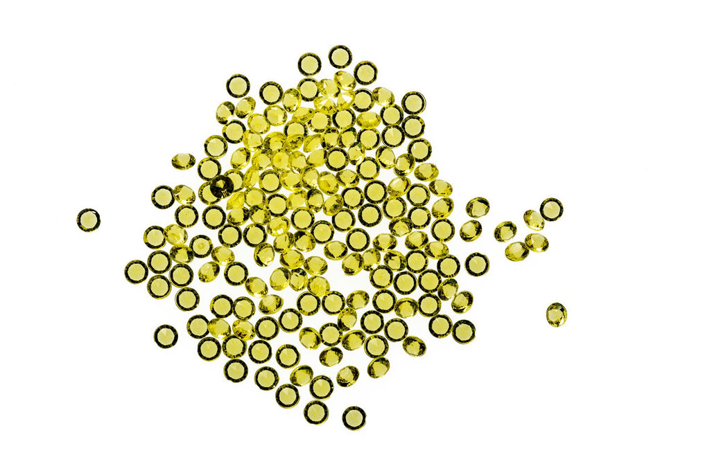 2000 Iridescent Table Scatter Acrylic Crystals, 4.5mm - Yellow