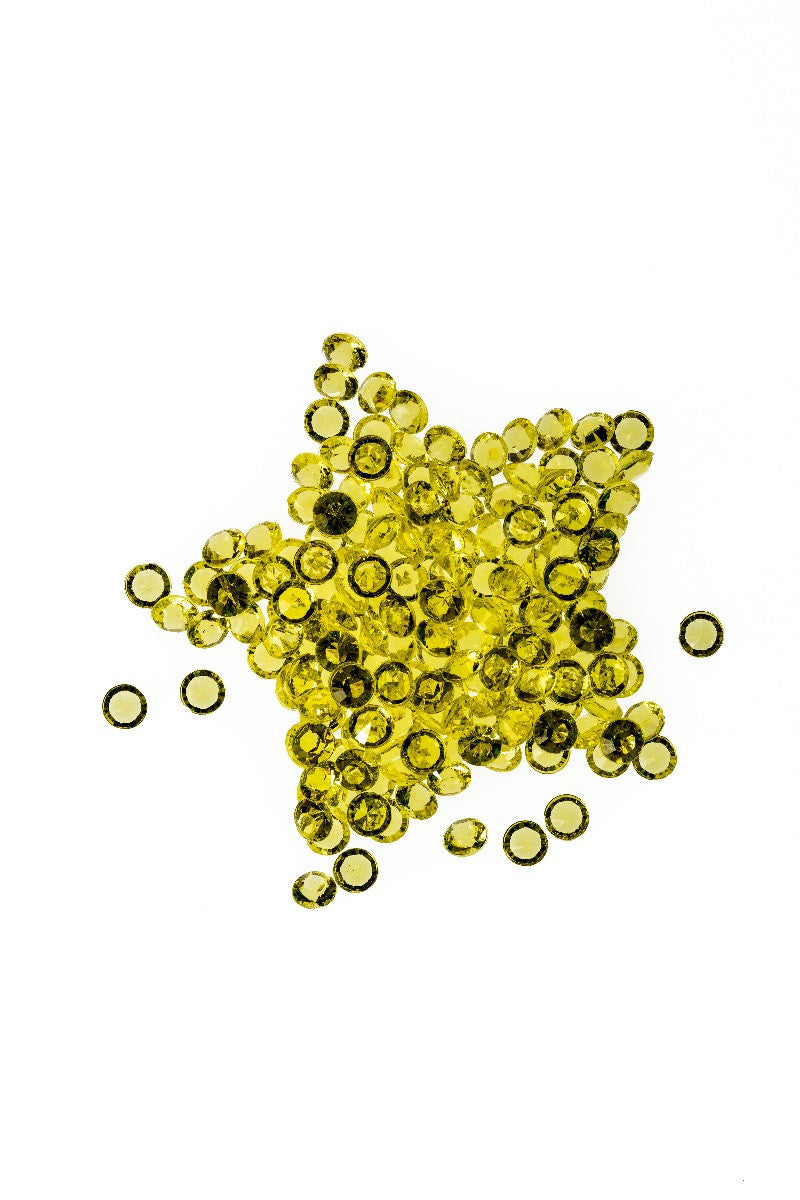 2000 Iridescent Table Scatter Acrylic Crystals, 4.5mm - Yellow