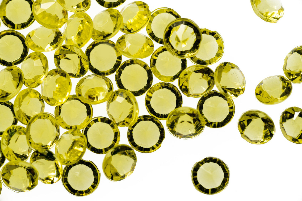 2000 Iridescent Table Scatter Acrylic Crystals, 4.5mm - Yellow
