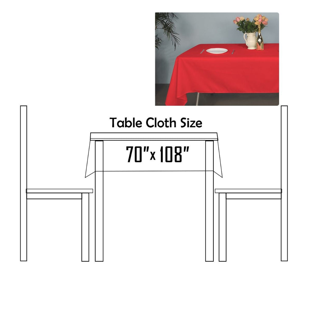 180GSM Rectangle Polyester Tablecloth - Red