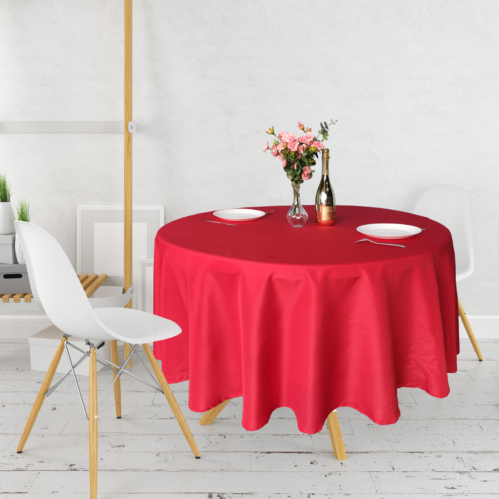 130GSM Round Polyester Tablecloth - Red