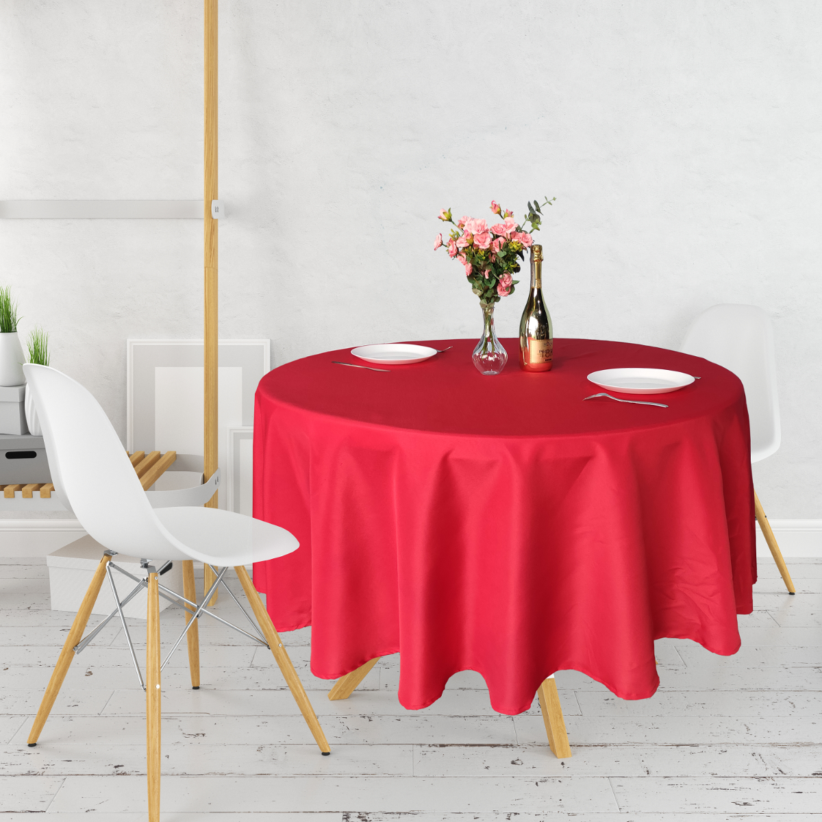 130GSM Round Polyester Tablecloth - Red
