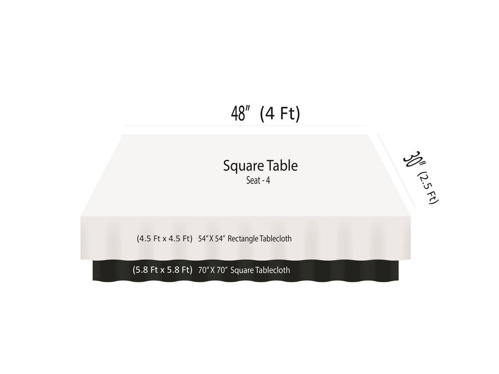 130GSM Square Polyester Tablecloth - Black
