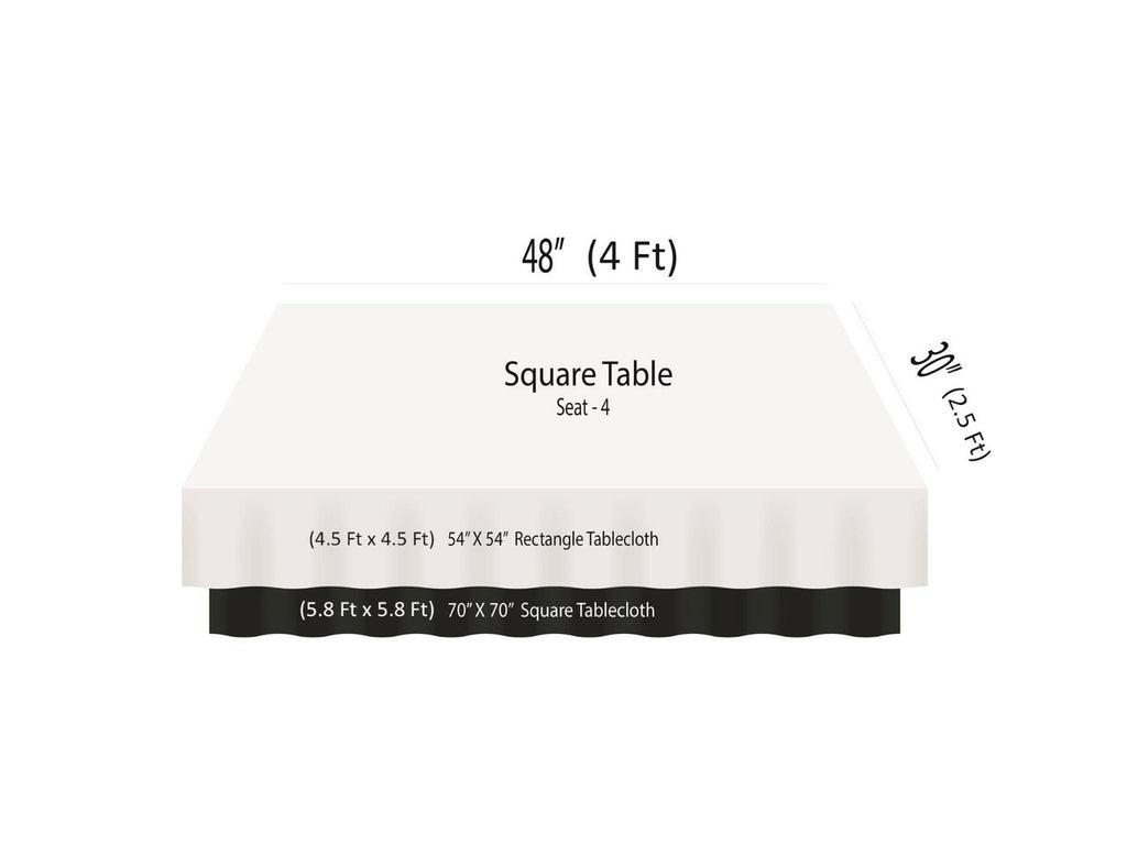 180GSM Square Polyester Tablecloth - Black
