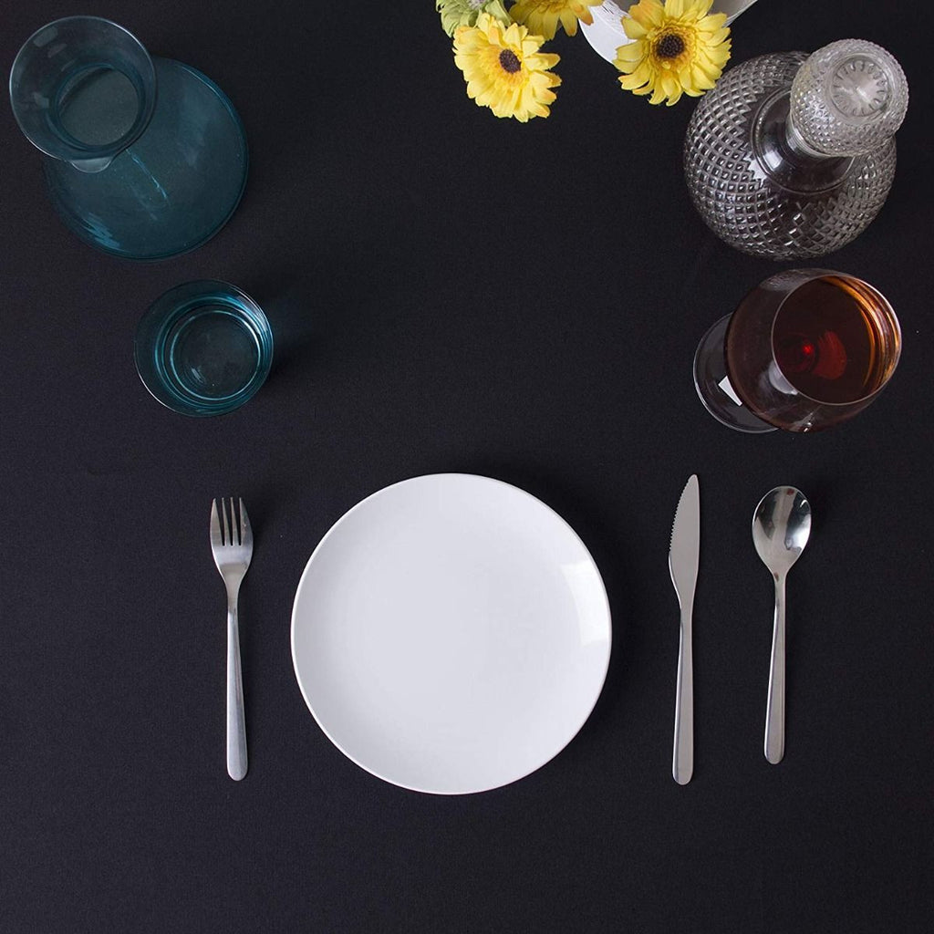 180GSM Square Polyester Tablecloth - Black