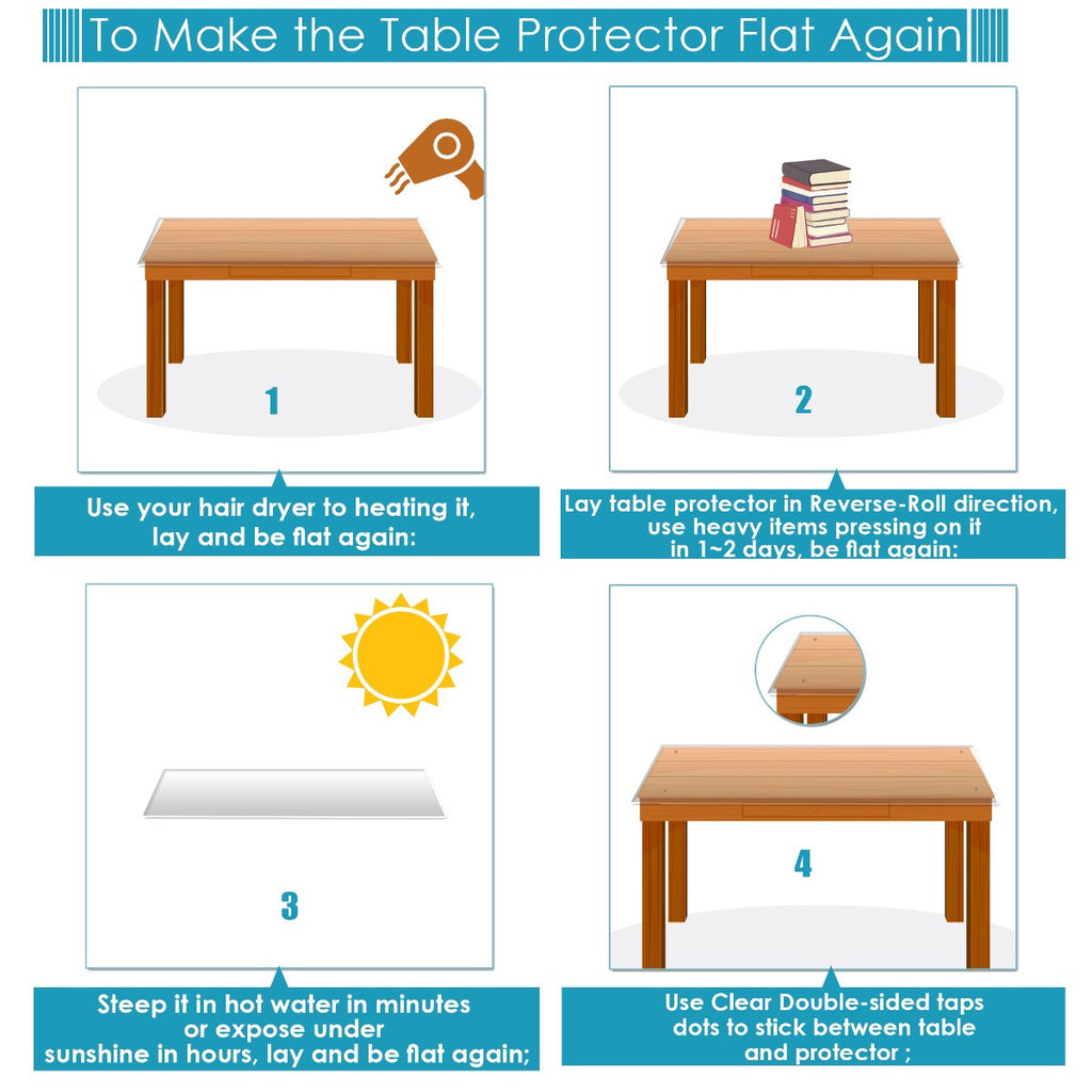 1.5mm Clear Plastic Table Cover - 60cm x 120cm