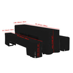 7ft Table & Bench Polyester Cover Set - Black