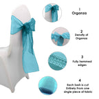 7" x 108" Organza Chair Sash - Teal